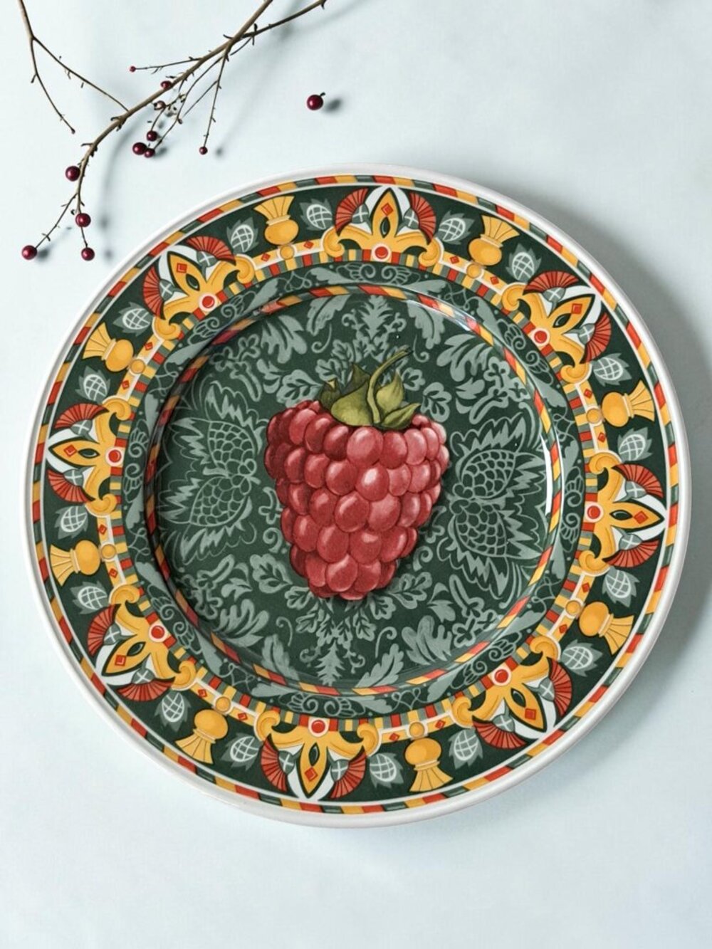 Villeroy & Boch Gallo Design Dessert Plate 8.5” Raspberry Art Deco Germany